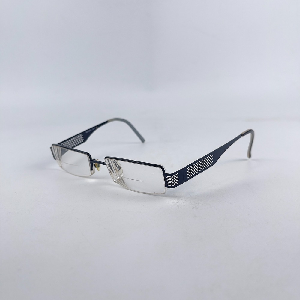 Bellagio B359 Unisex Adult Eyeglasses Frame Navy Half Rim Rectangle 51-18-135 mm